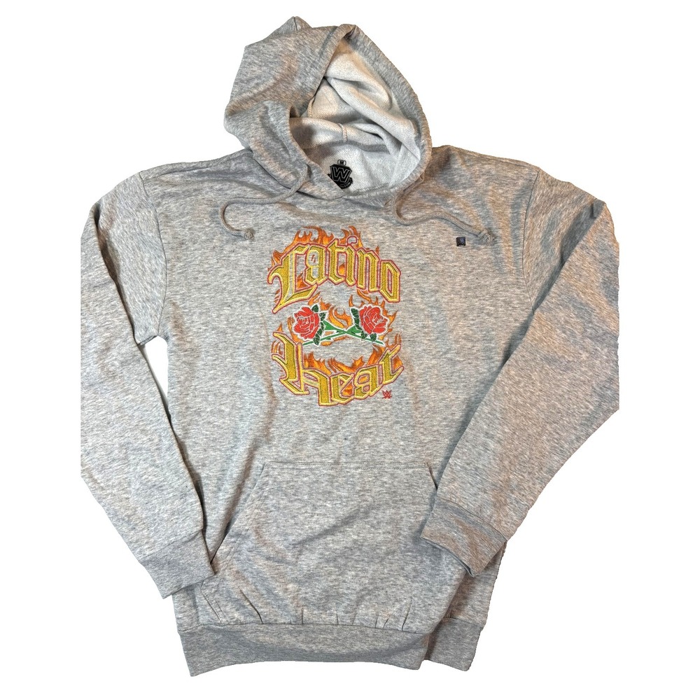 WWE Latino Heat Hoodie Mens M Gray Eddie Guerrero Wrestling Embroidered